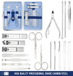ENTT Pedicure Manicure Kit - Manicure Tools Grooming Kit for Men, Women - 18 PC Rubberized Finish Kit - Premium Quality Professsional Tool Kit - For Travel, Home, All Purpose Set (Blue Case) For Nails - Image 2